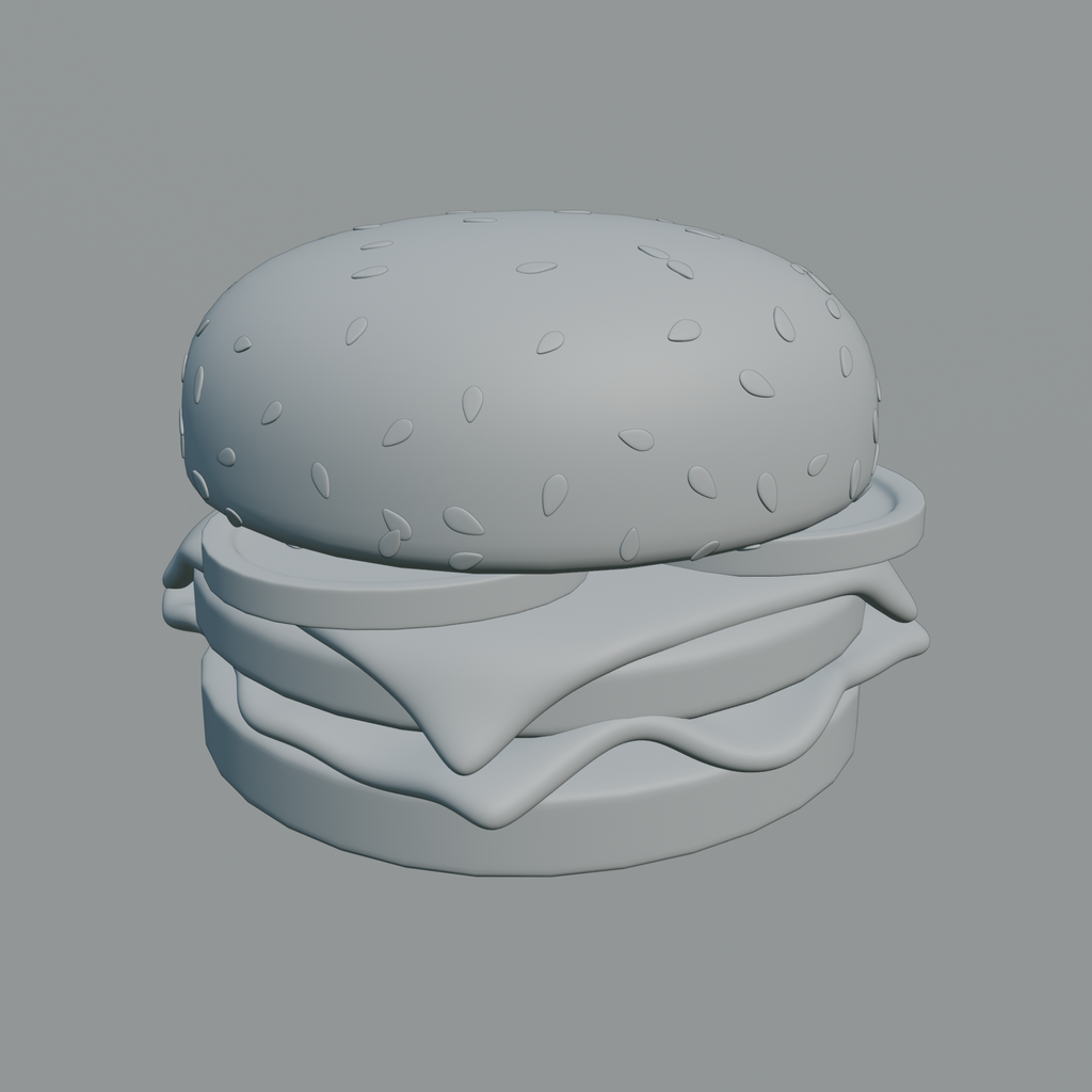 Hamburguesa Cartoon Modelado 3D Blender con Texturas