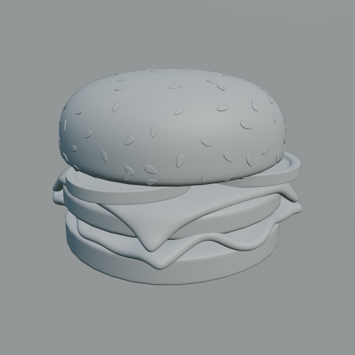 Hamburguesa Cartoon Modelado 3D Blender con Texturas