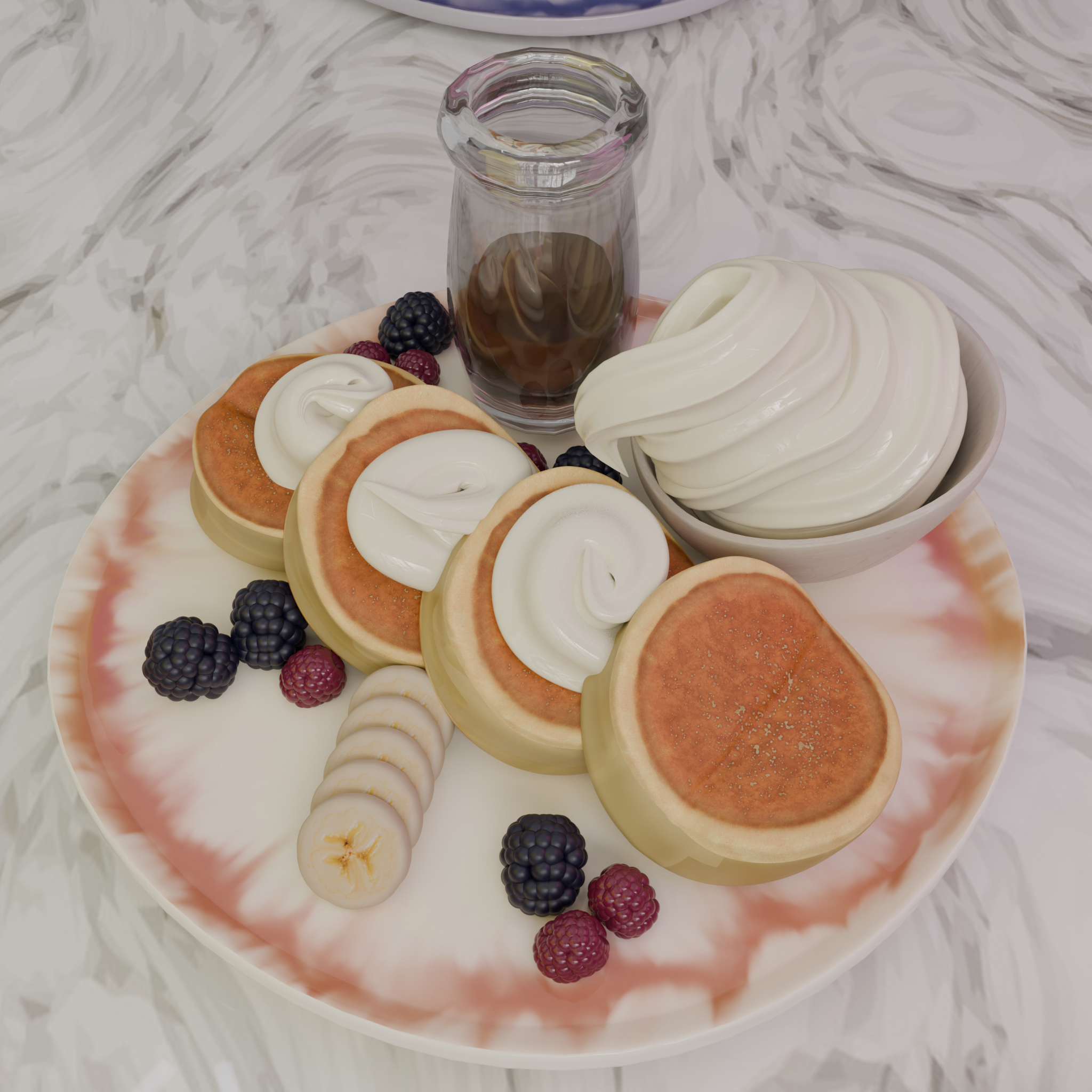 Plato de Desayuno Modelado 3D Blender con Texturas