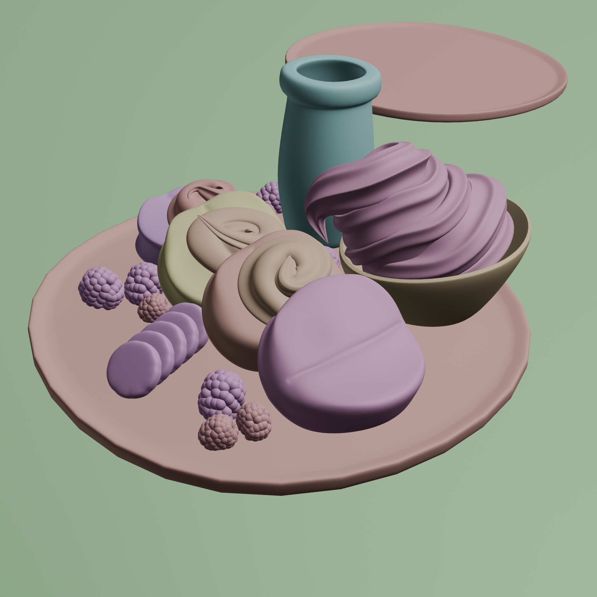 Plato de Desayuno Modelado 3D Blender con Texturas