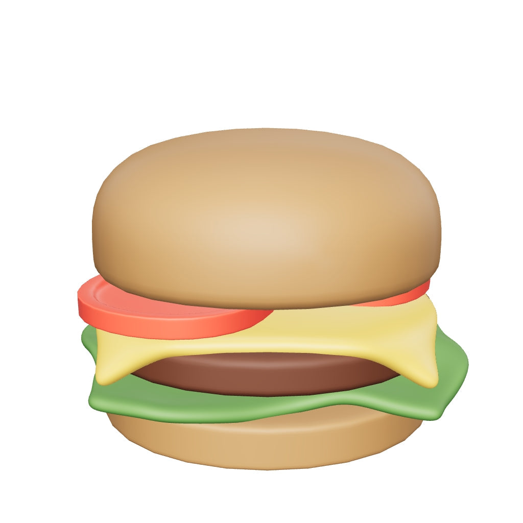 Hamburguesa Cartoon Modelado 3D Blender con Texturas